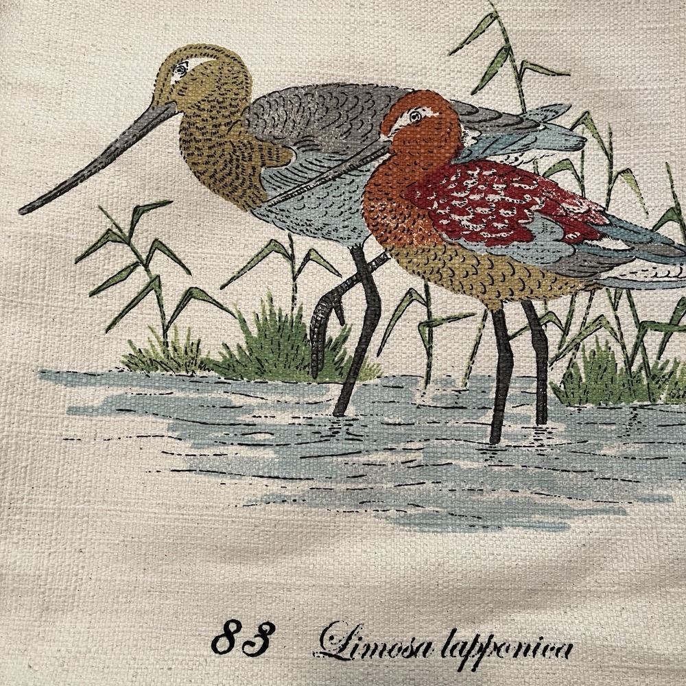 Wading Birds Decorative Throw Pillow Cover 16x16 Broad Weave Cotton Blend Godwit - Picture 2 of 7